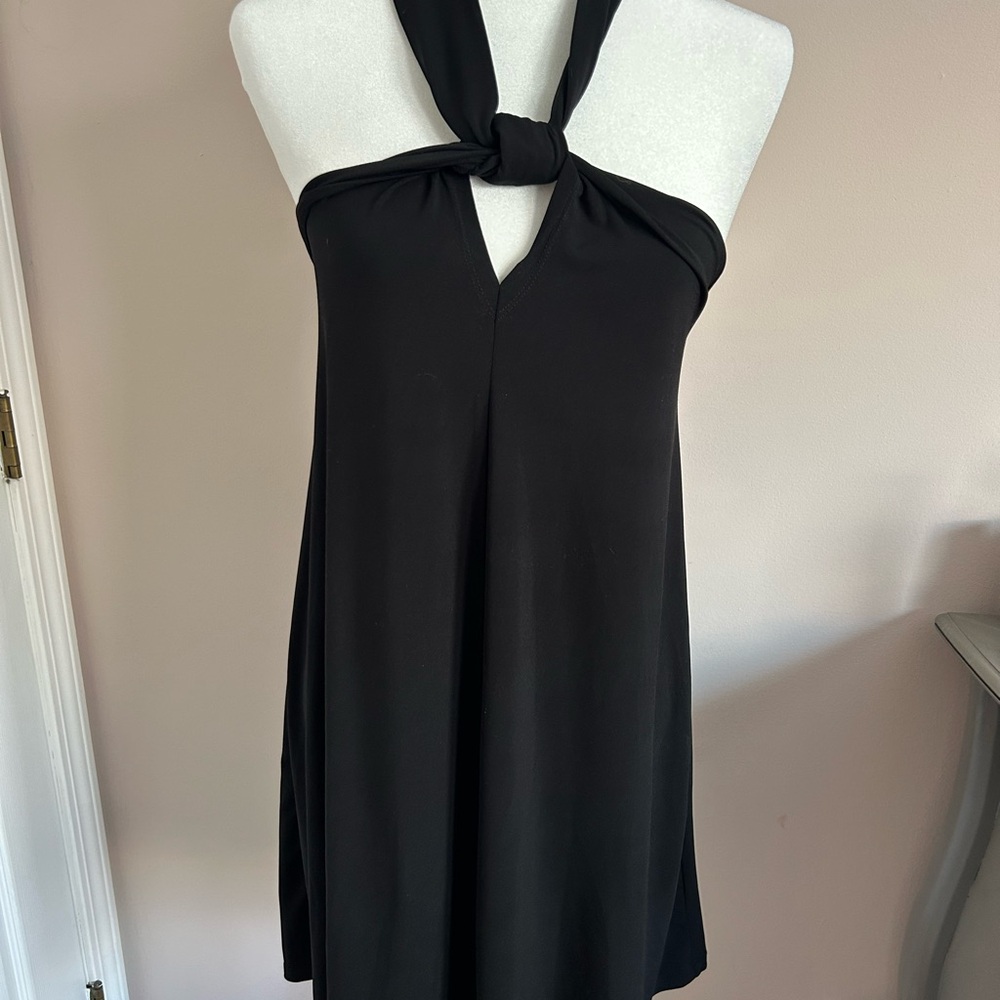 Elegant Black Halter Dress